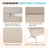 Outdoor Deep Seat Cushion Set, 25 x 25 x 5 inch ,Set of 2 - Eagle Peak Custom Canopy Tent