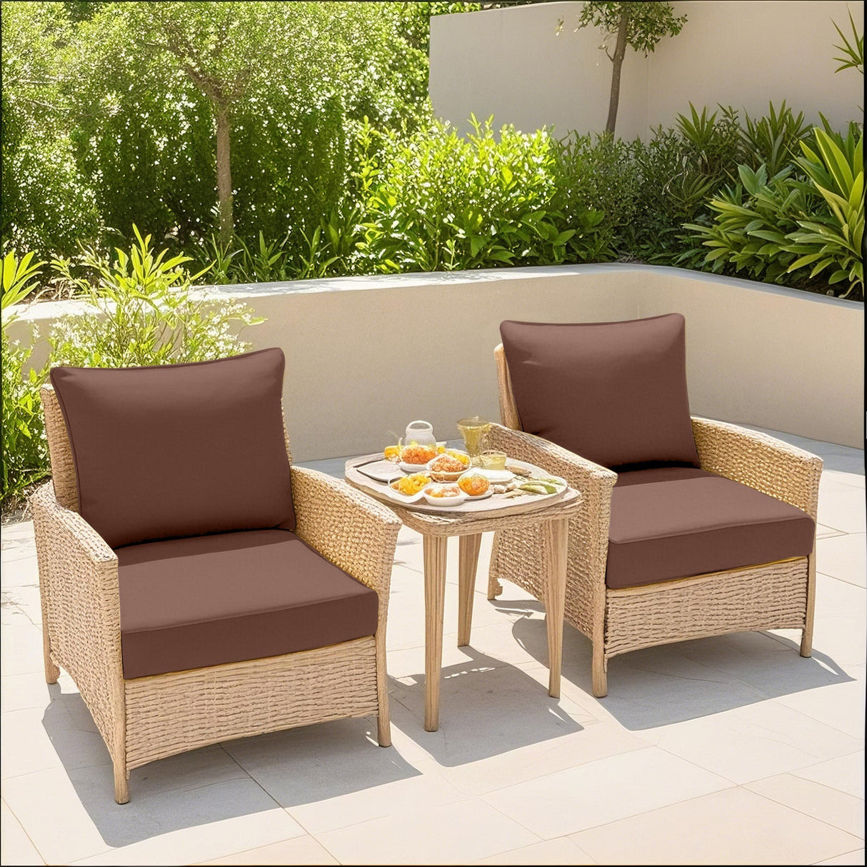 Outdoor Deep Seat Cushion Set, 25 x 25 x 5 inch ,Set of 2 - Eagle Peak Custom Canopy Tent