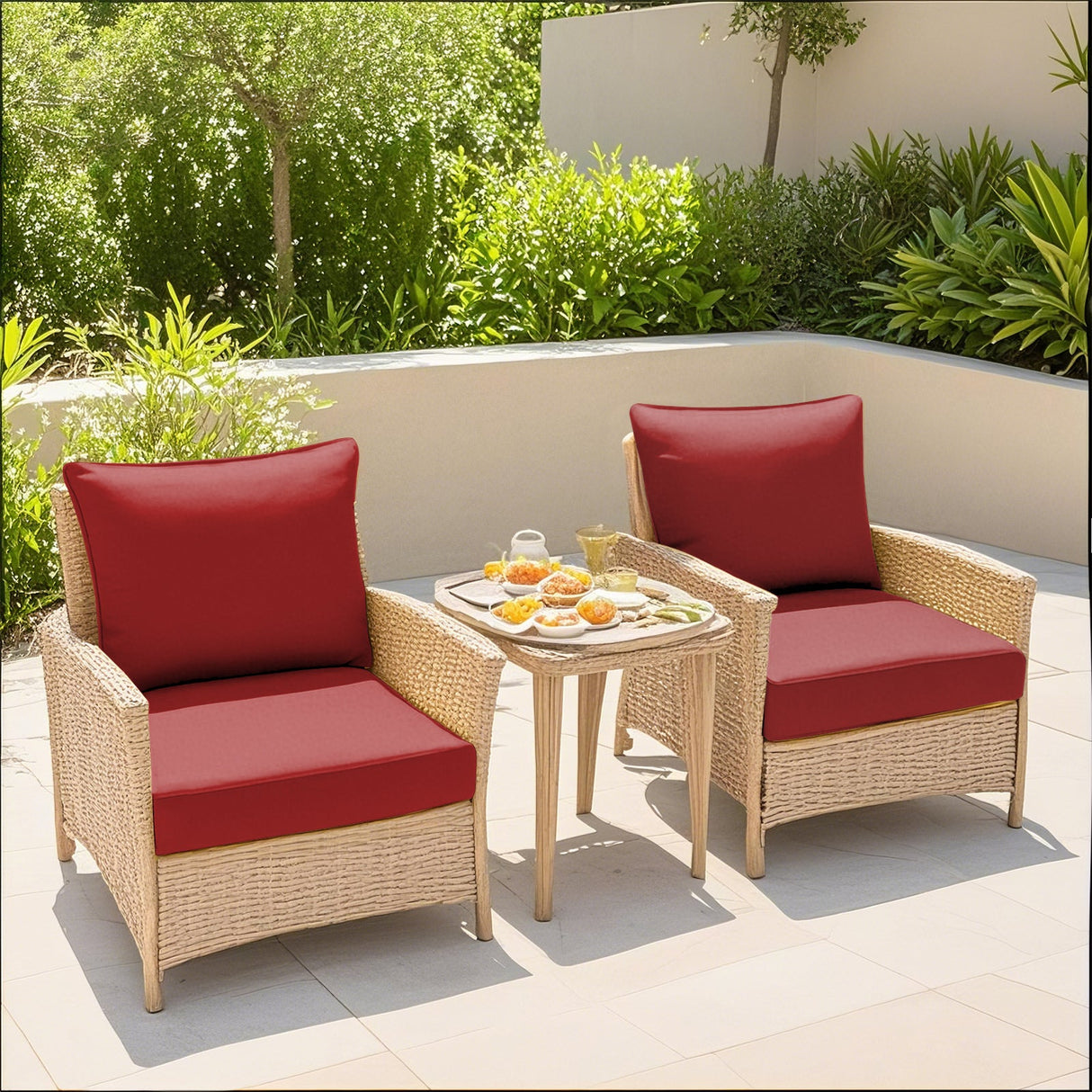 Outdoor Deep Seat Cushion Set, 25 x 25 x 5 inch ,Set of 2 - Eagle Peak Custom Canopy Tent