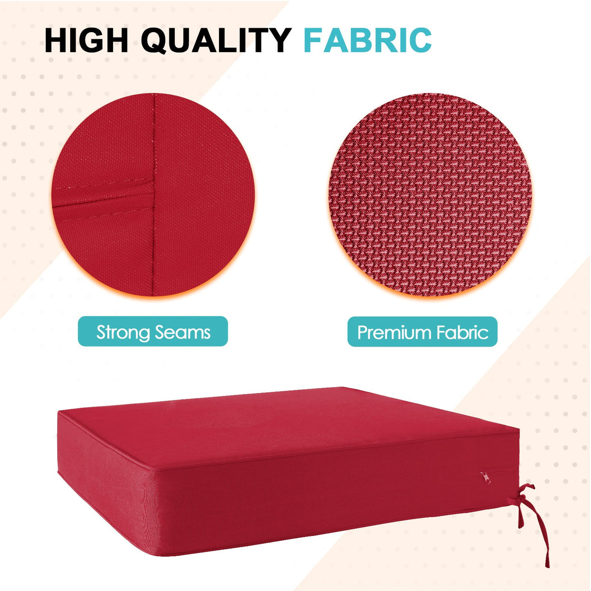 Outdoor Deep Seat Cushion Set, 25 x 25 x 5 inch ,Set of 2 - Eagle Peak Custom Canopy Tent