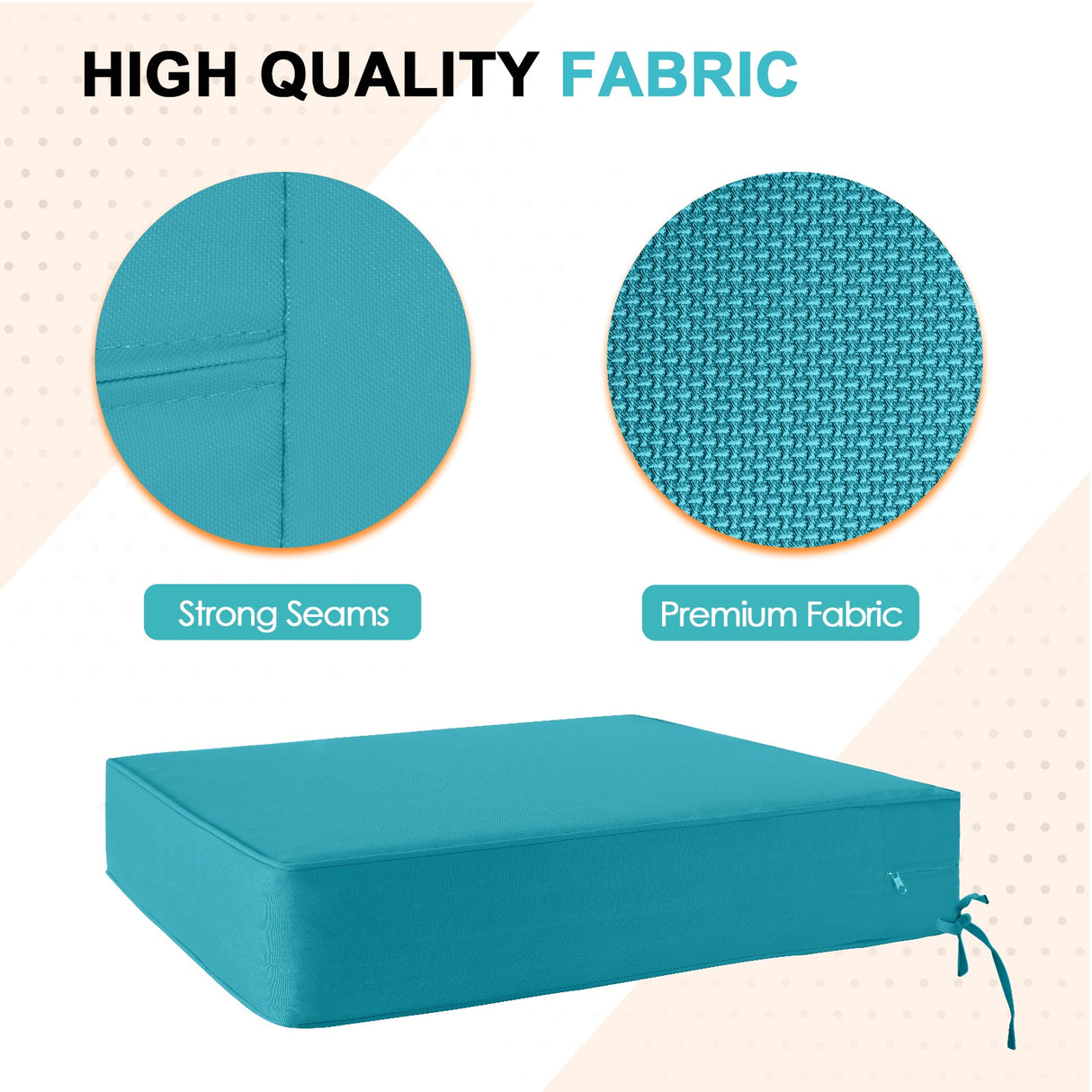 Outdoor Deep Seat Cushion Set, 25 x 25 x 5 inch ,Set of 2 - Eagle Peak Custom Canopy Tent