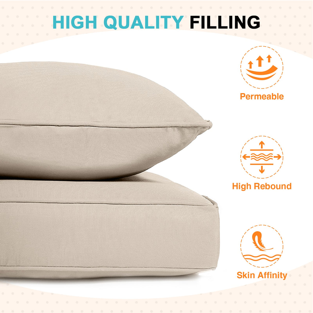 Outdoor Deep Seat Cushion Set, 25 x 25 x 5 inch, Set of 4 - Eagle Peak Custom Canopy Tent