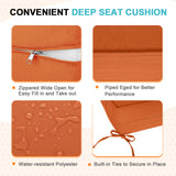 Outdoor Deep Seat Patio Seat Cushion Set, 25x25x5 inch, 2 - Piece Back Chair Cushion - Eagle Peak