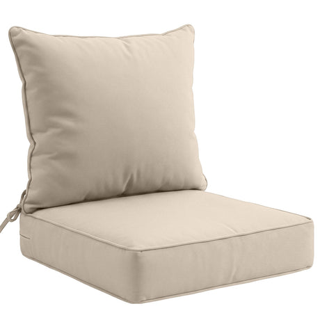 Outdoor Deep Seat Patio Seat Cushion Set, 25x25x5 inch, 2 - Piece Back Chair Cushion - Eagle Peak