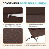 Outdoor Deep Seat Patio Seat Cushion Set, 25x25x5 inch, 2 - Piece Back Chair Cushion - Eagle Peak