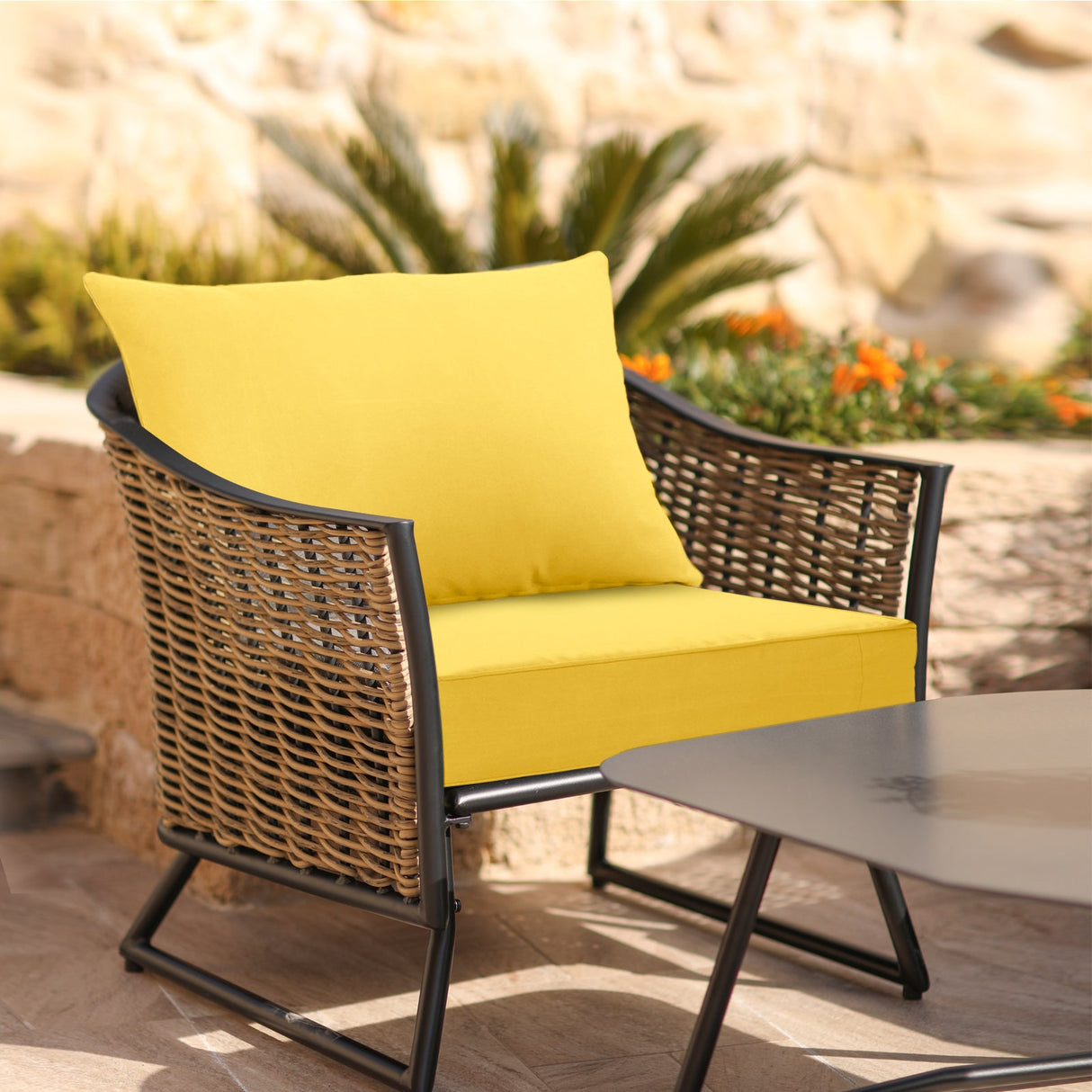 Outdoor Deep Seat Patio Seat Cushion Set, 25x25x5 inch, 2 - Piece Back Chair Cushion - Eagle Peak Custom Canopy Tent