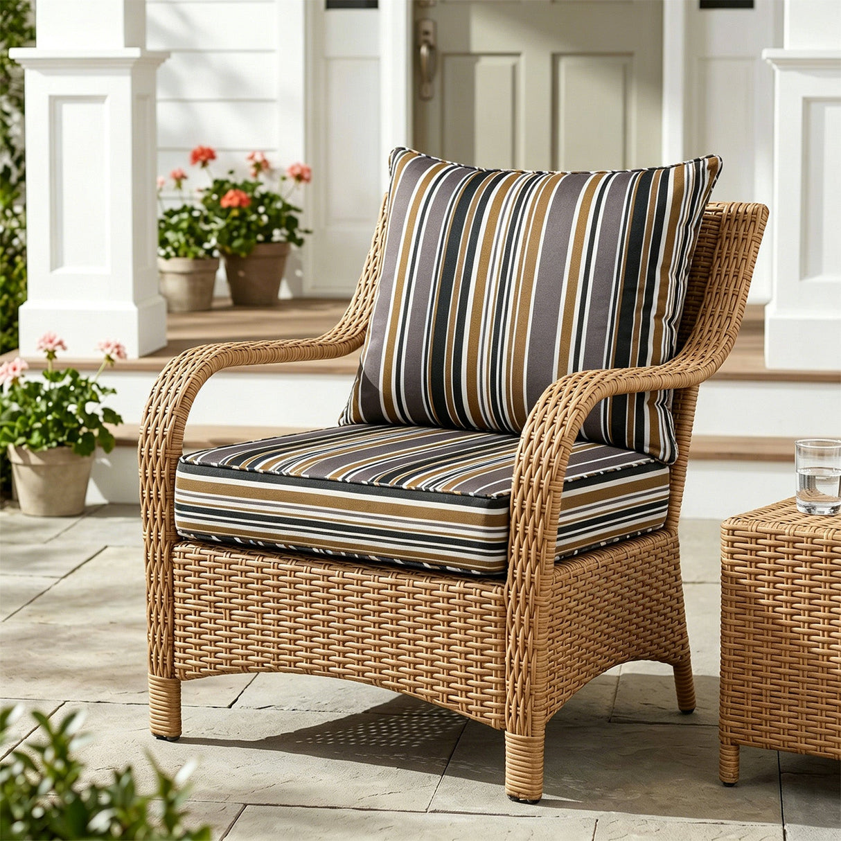 Outdoor Deep Seat Patio Seat Cushion Set, 25x25x5 inch, 2 - Piece Back Chair Cushion - Eagle Peak