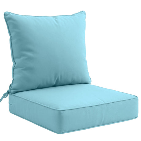 Outdoor Deep Seat Patio Seat Cushion Set, 25x25x5 inch, 2 - Piece Back Chair Cushion - Eagle Peak