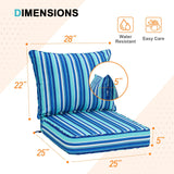 Outdoor Deep Seat Patio Seat Cushion Set, 25x25x5 inch, 2 - Piece Back Chair Cushion - Eagle Peak Custom Canopy Tent