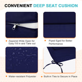 Outdoor Deep Seat Patio Seat Cushion Set, 25x25x5 inch, 2 - Piece Back Chair Cushion - Eagle Peak Custom Canopy Tent