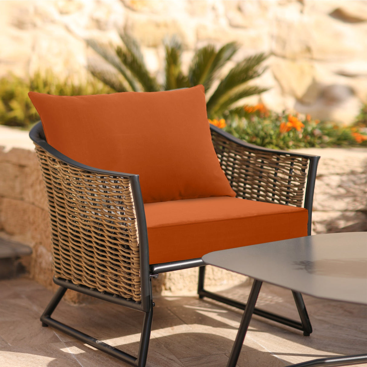 Outdoor Deep Seat Patio Seat Cushion Set, 25x25x5 inch, 2 - Piece Back Chair Cushion - Eagle Peak Custom Canopy Tent