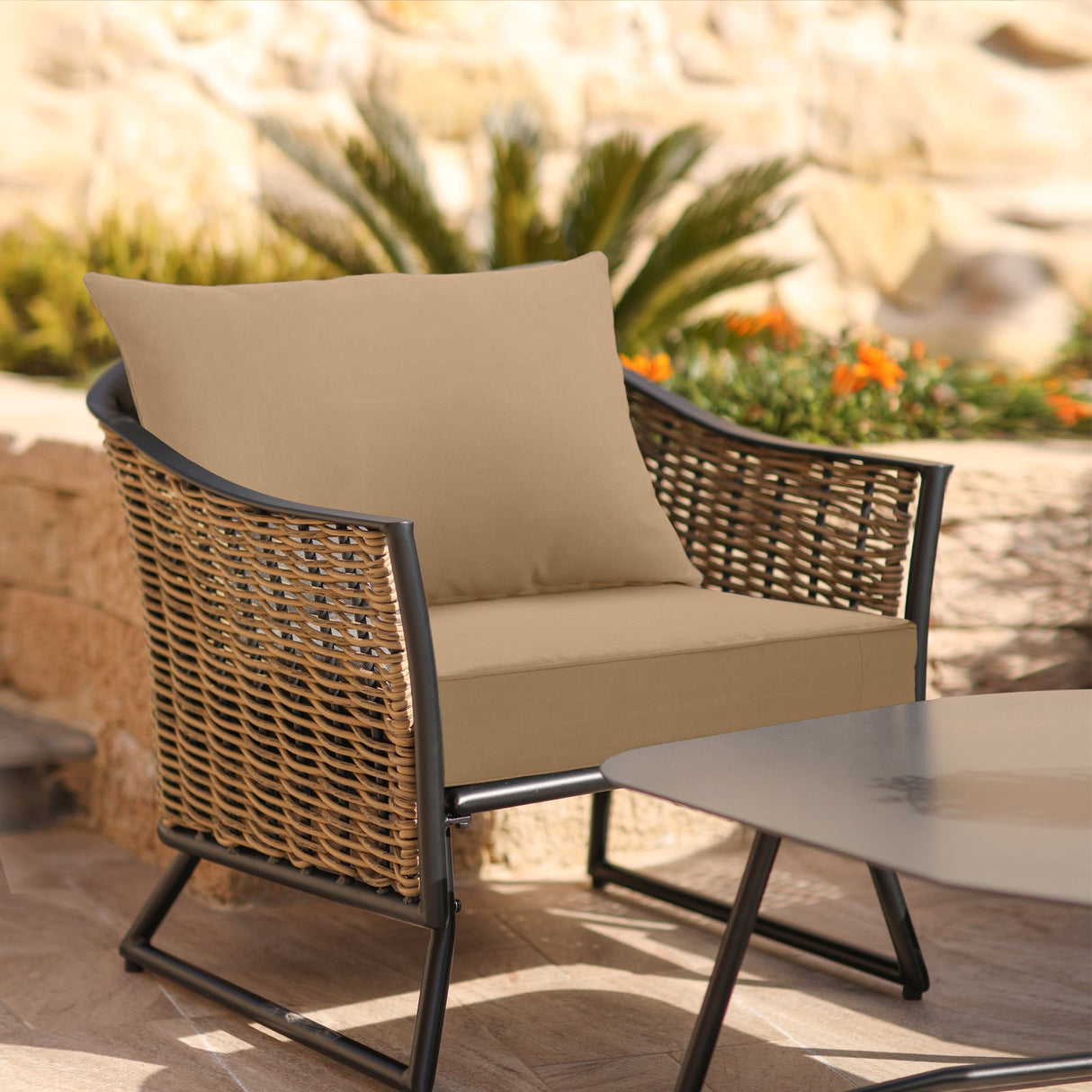 Outdoor Deep Seat Patio Seat Cushion Set, 25x25x5 inch, 2 - Piece Back Chair Cushion - Eagle Peak Custom Canopy Tent