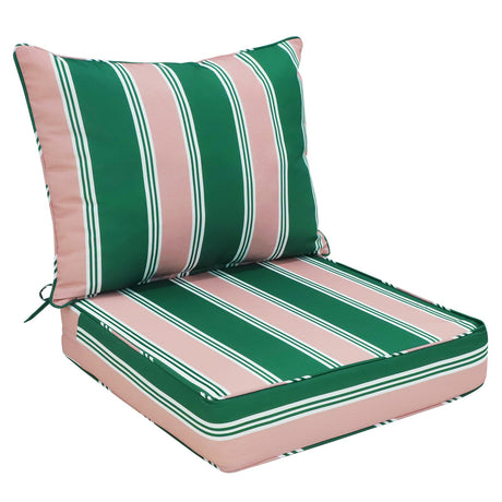 Outdoor Deep Seat Patio Seat Cushion Set, 25x25x5 inch, 2 - Piece Back Chair Cushion - Eagle Peak