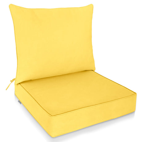 Outdoor Deep Seat Patio Seat Cushion Set, 25x25x5 inch, 2 - Piece Back Chair Cushion - Eagle Peak Custom Canopy Tent