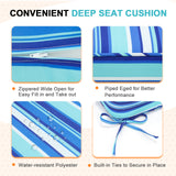 Outdoor Deep Seat Patio Seat Cushion Set, 25x25x5 inch, 2 - Piece Back Chair Cushion - Eagle Peak Custom Canopy Tent