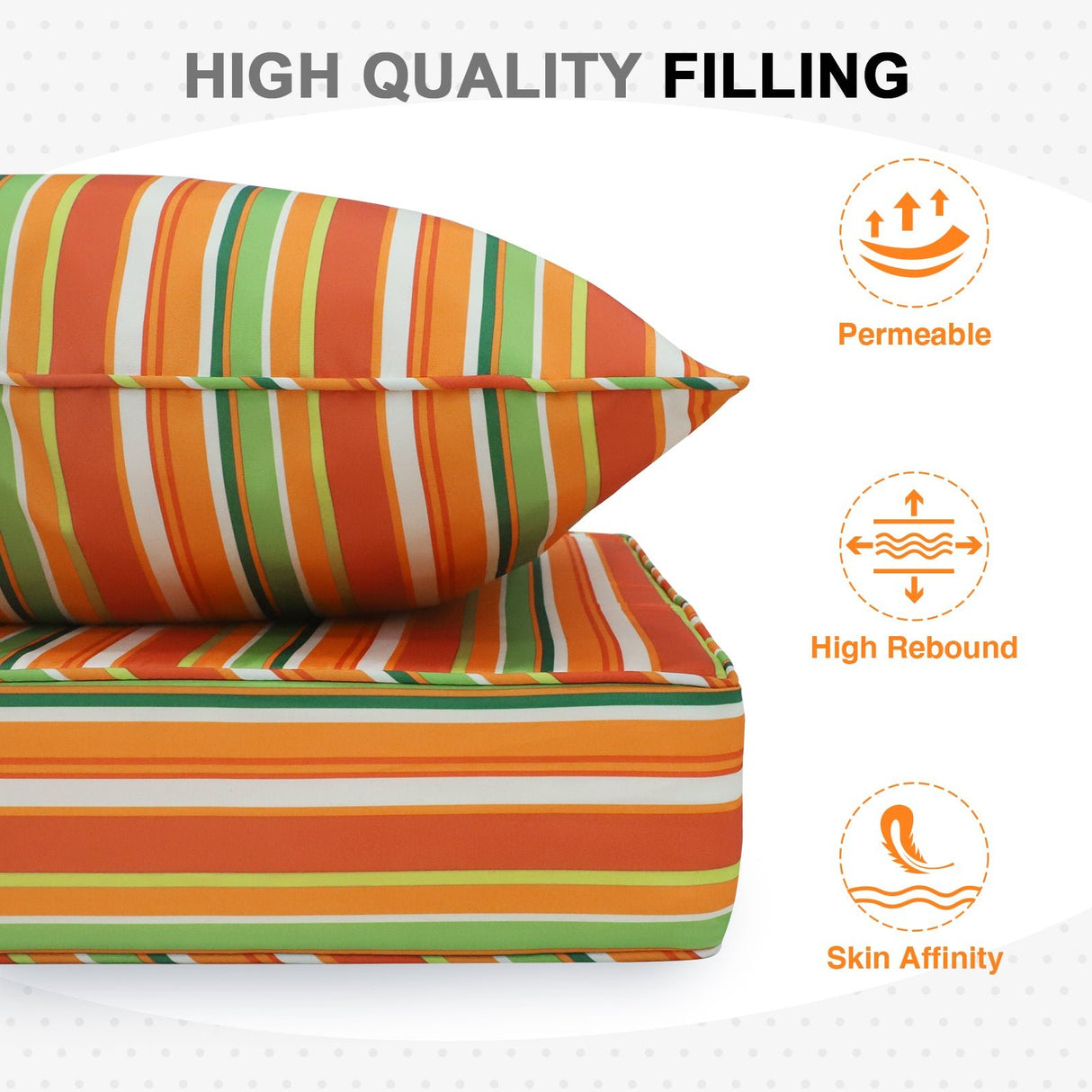 Outdoor Deep Seat Patio Seat Cushion Set, 25x25x5 inch, 2 - Piece Back Chair Cushion - Eagle Peak Custom Canopy Tent