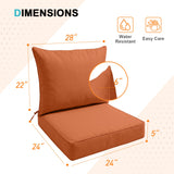 Outdoor Deep Seat Patio Seat Cushion Set, 25x25x5 inch, 2 - Piece Back Chair Cushion - Eagle Peak