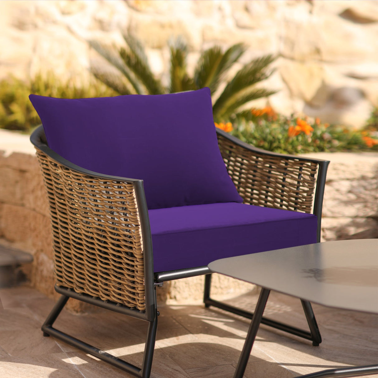 Outdoor Deep Seat Patio Seat Cushion Set, 25x25x5 inch, 2 - Piece Back Chair Cushion - Eagle Peak Custom Canopy Tent