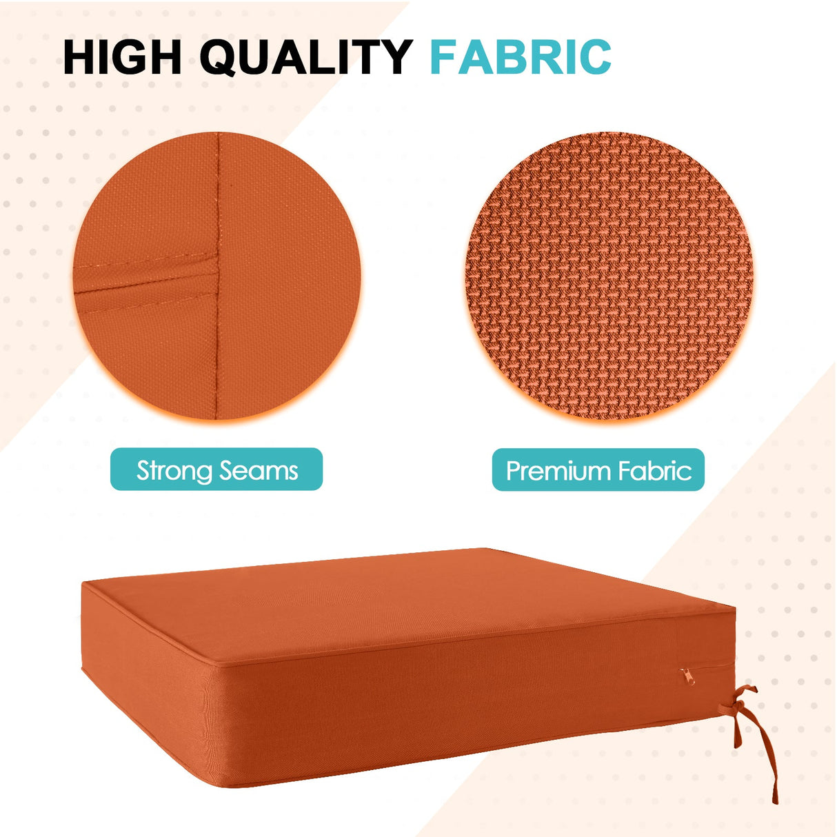 Outdoor Deep Seat Patio Seat Cushion Set, 25x25x5 inch, 2 - Piece Back Chair Cushion - Eagle Peak Custom Canopy Tent