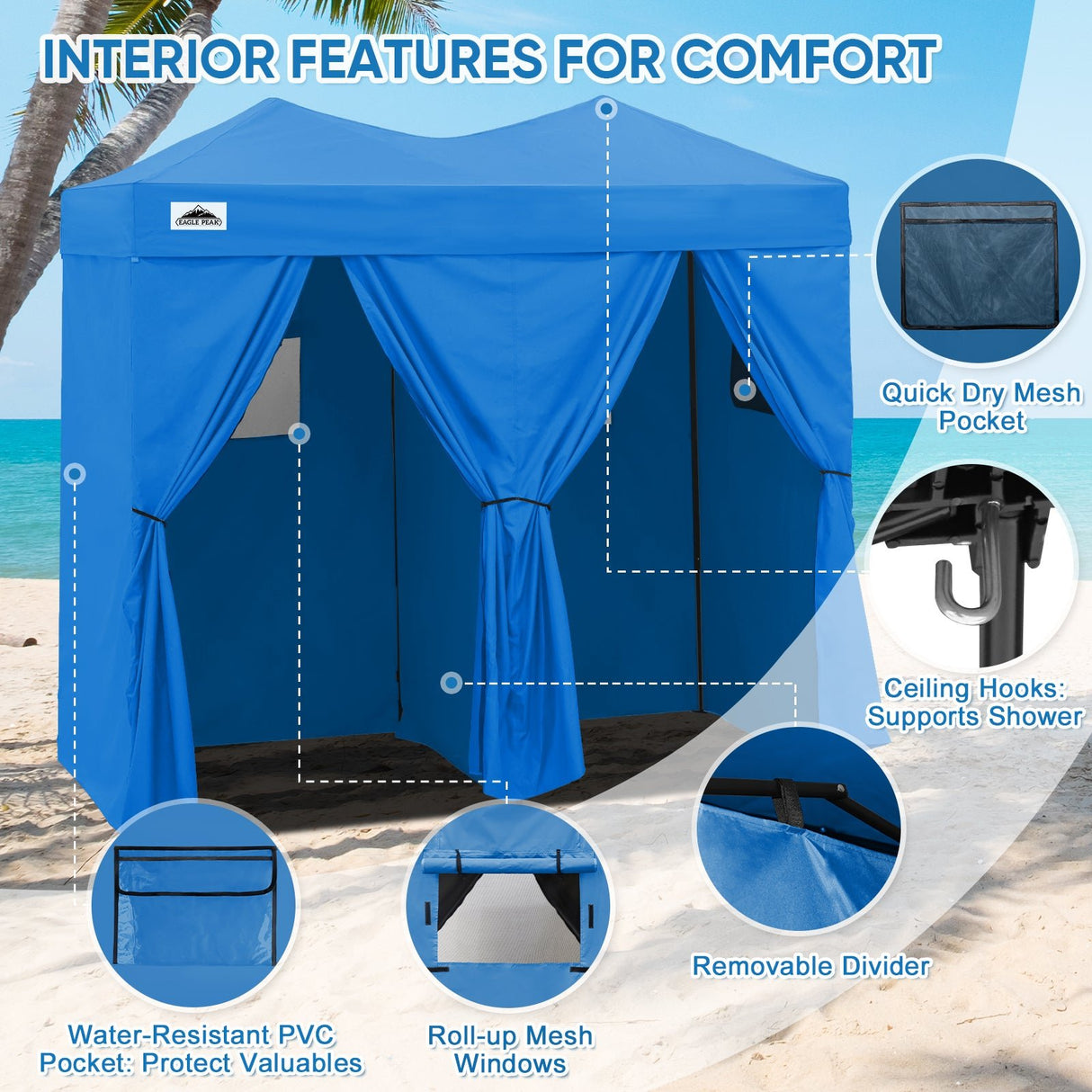 Outdoor Pop Up Changing Room 8x4 ft - Eagle Peak Custom Canopy Tent