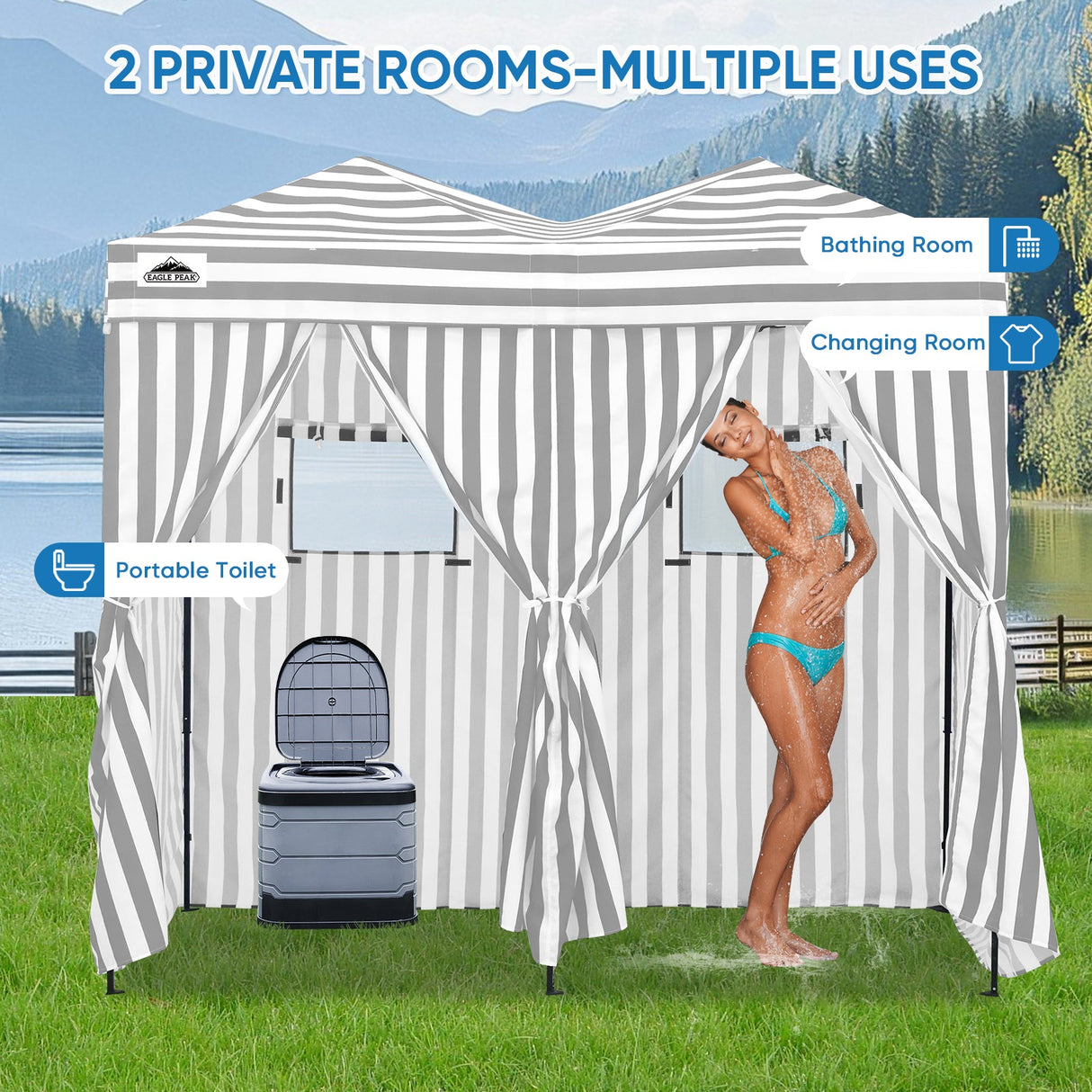 Outdoor Pop Up Changing Room 8x4 ft - Eagle Peak Custom Canopy Tent