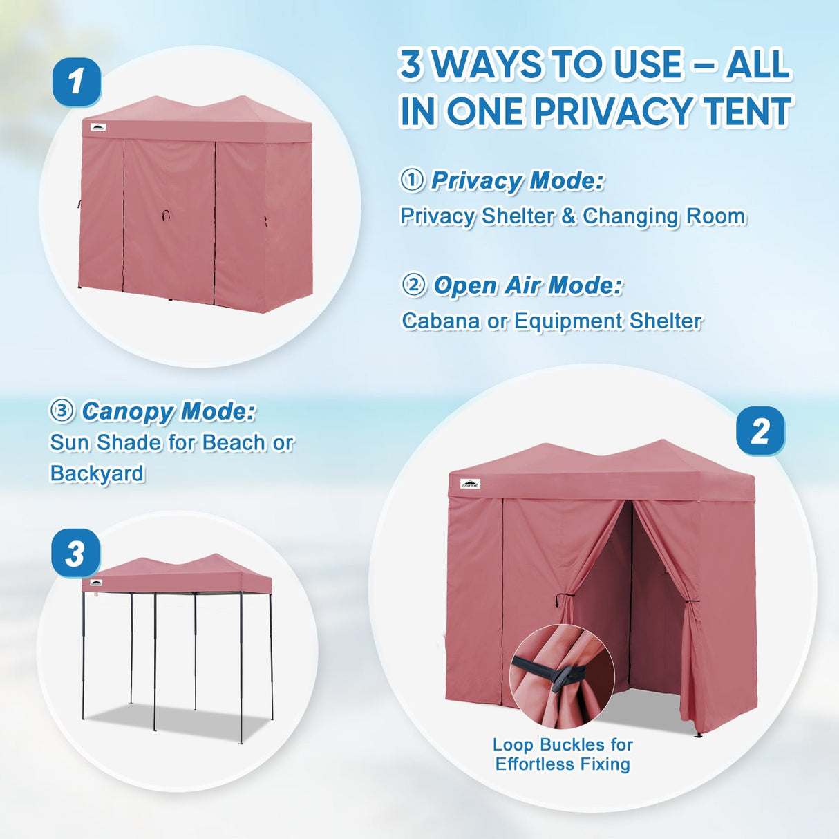 Outdoor Pop Up Changing Room 8x4 ft - Eagle Peak Custom Canopy Tent