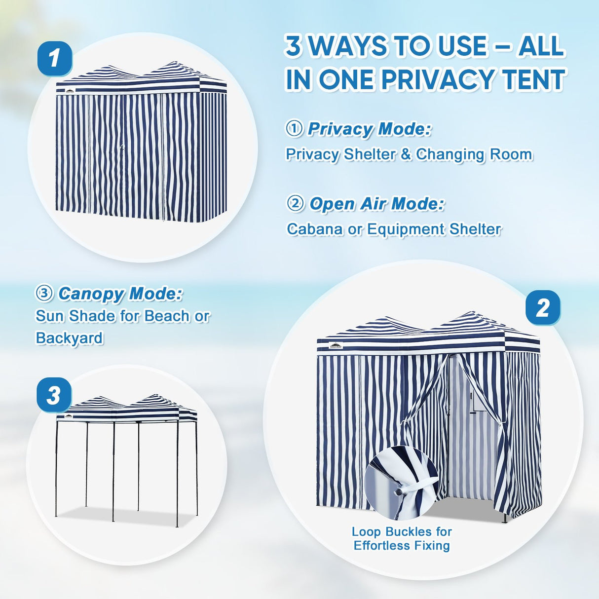 Outdoor Pop Up Changing Room 8x4 ft - Eagle Peak Custom Canopy Tent