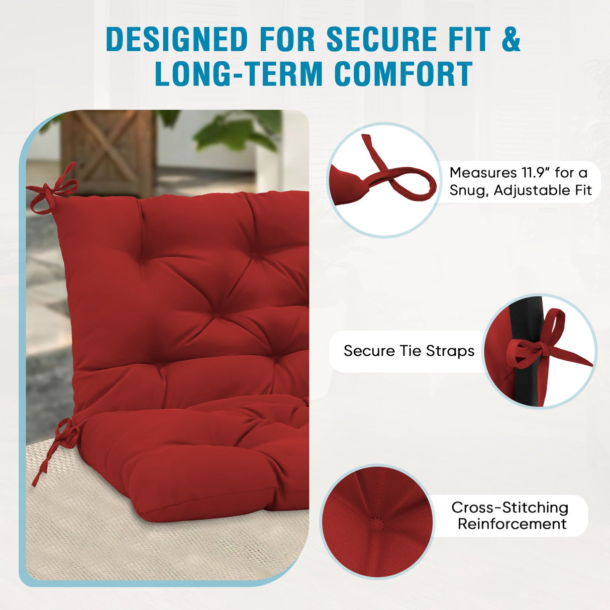 Outdoor Porch 2 - 3 Seater Swing Cushion,59"x43" - Eagle Peak Custom Canopy Tent