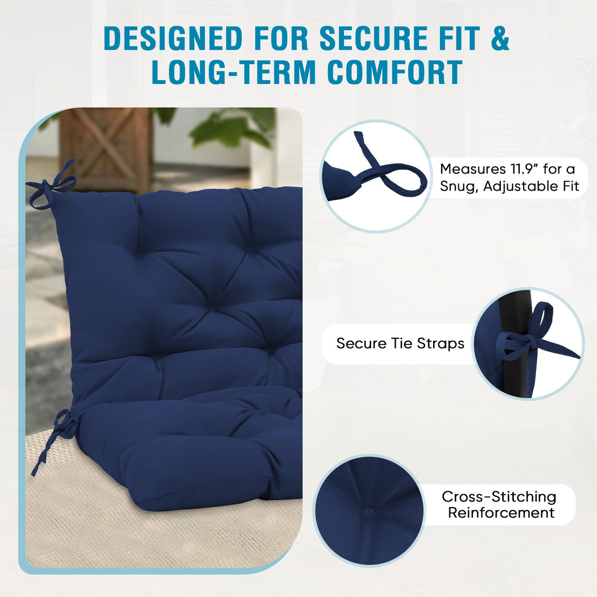 Outdoor Porch 2 - 3 Seater Swing Cushion,59"x43" - Eagle Peak Custom Canopy Tent