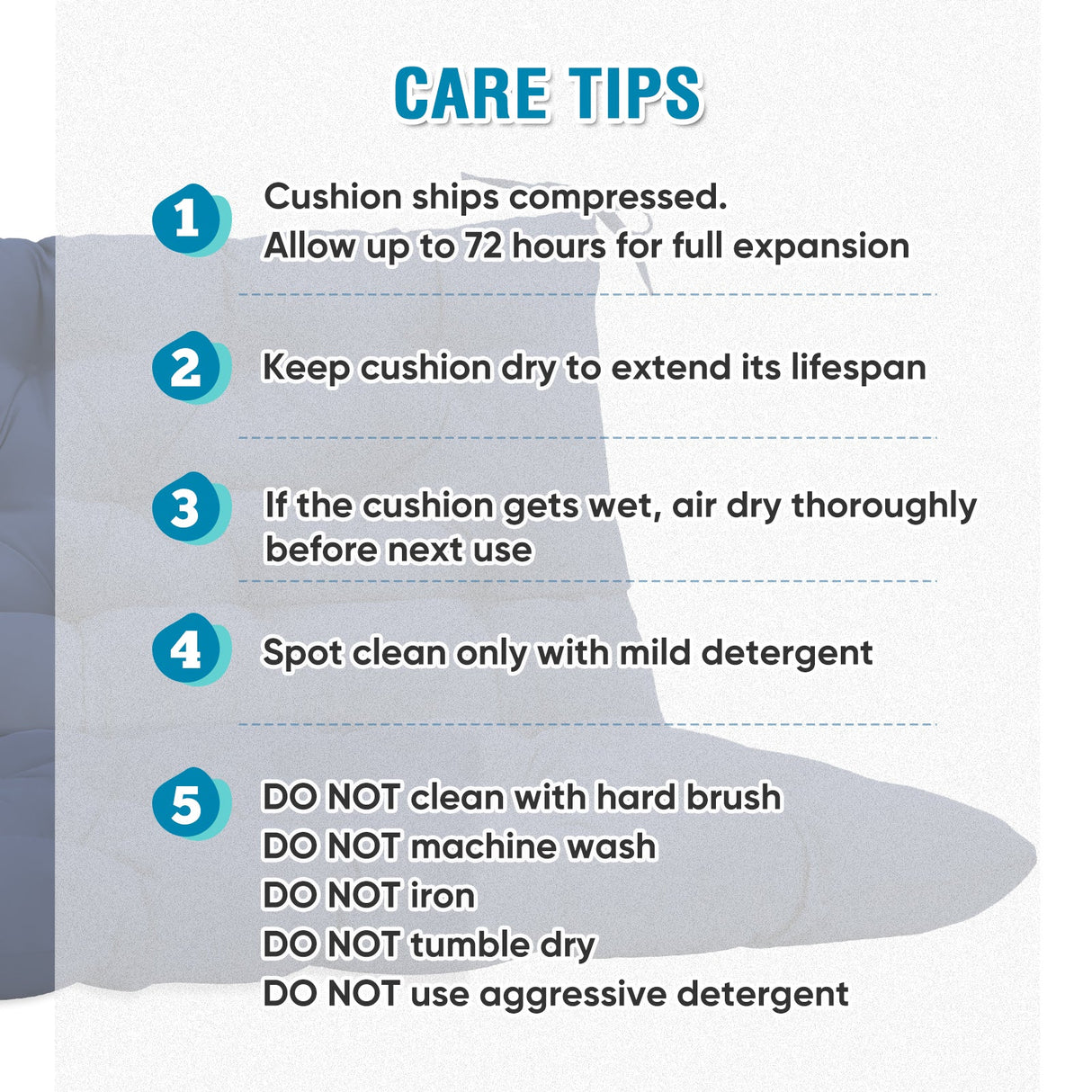 Outdoor Porch 2 - 3 Seater Swing Cushion,59"x43" - Eagle Peak Custom Canopy Tent