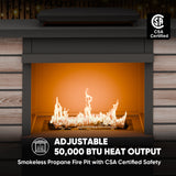 Outdoor Propane Fireplace with Hidden Storage & Adjustable Flame, Gray/Tan - Eagle Peak Custom Canopy Tent