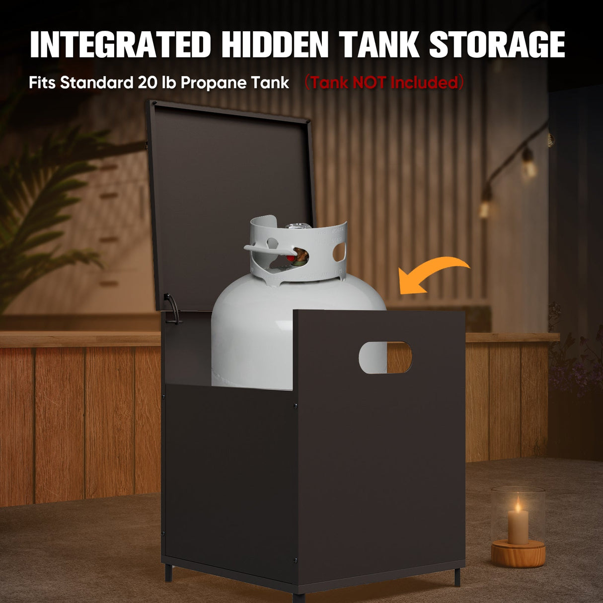 Outdoor Propane Fireplace with Storage/Locking Mesh, Gray - Eagle Peak Custom Canopy Tent