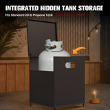 Outdoor Propane Fireplace with Storage/Locking Mesh, Gray - Eagle Peak Custom Canopy Tent