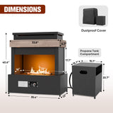 Outdoor Propane Fireplace with Storage/Locking Mesh, Gray - Eagle Peak Custom Canopy Tent