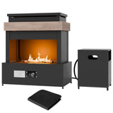 Outdoor Propane Fireplace with Storage/Locking Mesh, Gray - Eagle Peak Custom Canopy Tent