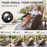 Outdoor Wicker Recliner Chair with Footrest - Eagle Peak®