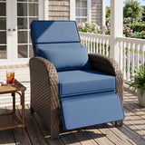 Outdoor Wicker Recliner Chair with Footrest - Eagle Peak®