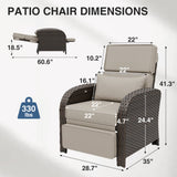 Outdoor Wicker Recliner Chair with Footrest - Eagle Peak®