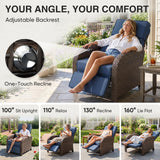 Outdoor Wicker Recliner Chair with Footrest - Eagle Peak®