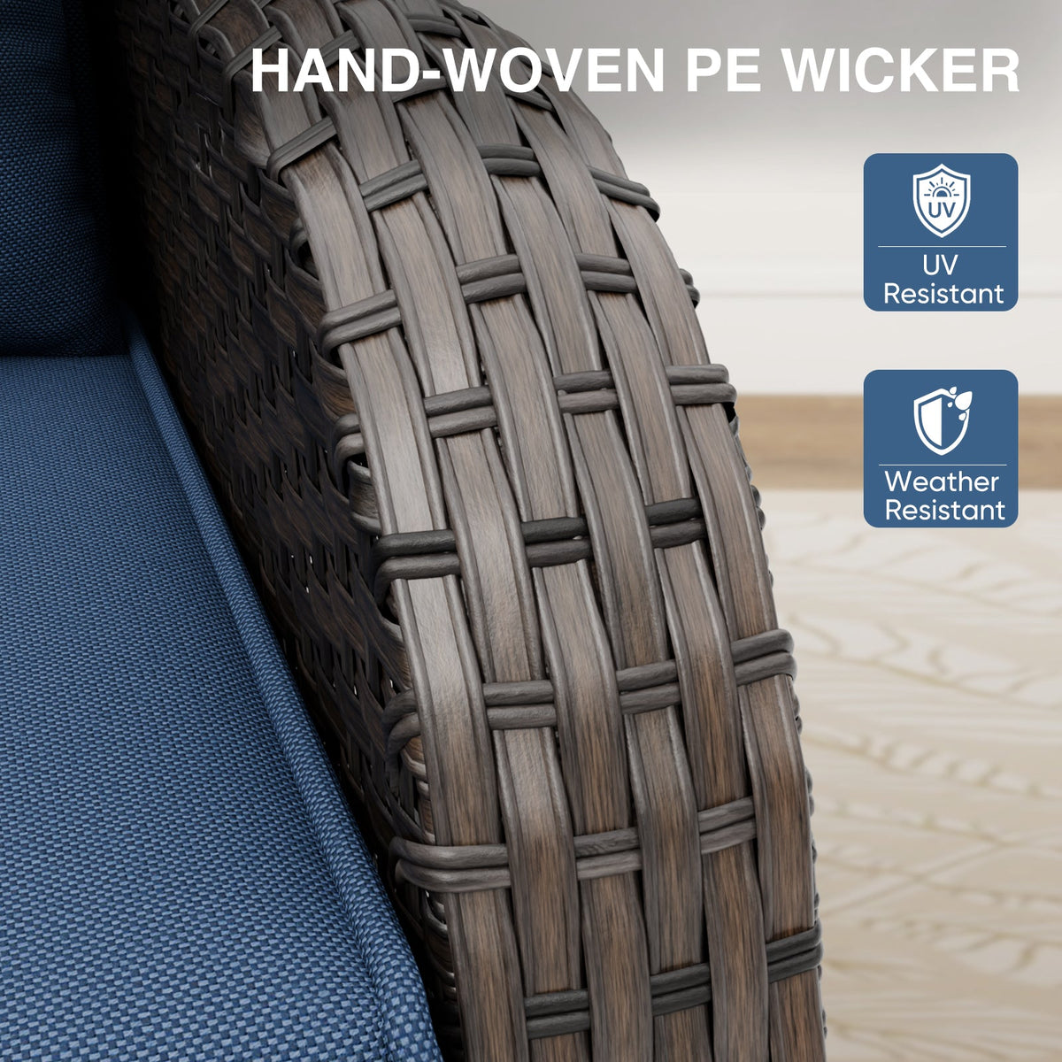Outdoor Wicker Recliner Chair with Footrest - Eagle Peak®