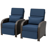Outdoor Wicker Recliner Chair with Footrest - Eagle Peak®