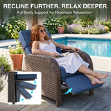 Outdoor Wicker Recliner Chair with Footrest - Eagle Peak®
