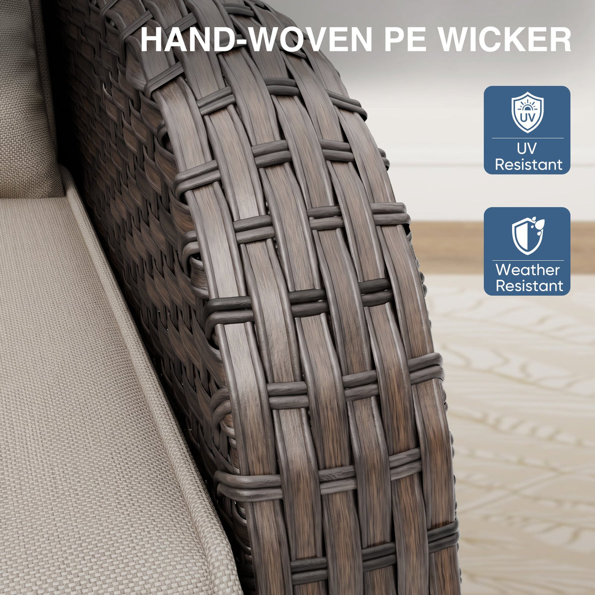 Outdoor Wicker Recliner Chair with Footrest - Eagle Peak®