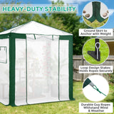 6x4/8x6/10x10 Portable Walk in Greenhouse with Polyester Reinforced Corners, Gray/White, Green/White