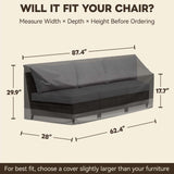 Patio Furniture Cover, 3 Seat Couch 87.5''W×28''D×30''H - Eagle Peak®