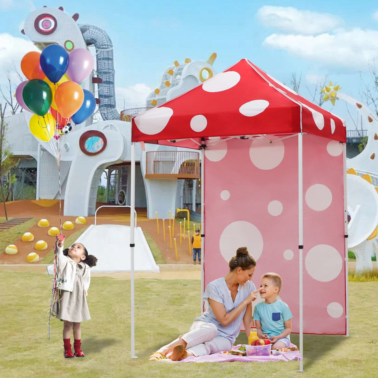 Pop up Canopy 5x5 with One Removable Sunwall, Carry Bag Included - Eagle Peak Custom Canopy Tent