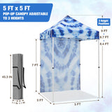 Pop up Canopy 5x5 with One Removable Sunwall, Carry Bag Included - Eagle Peak Custom Canopy Tent