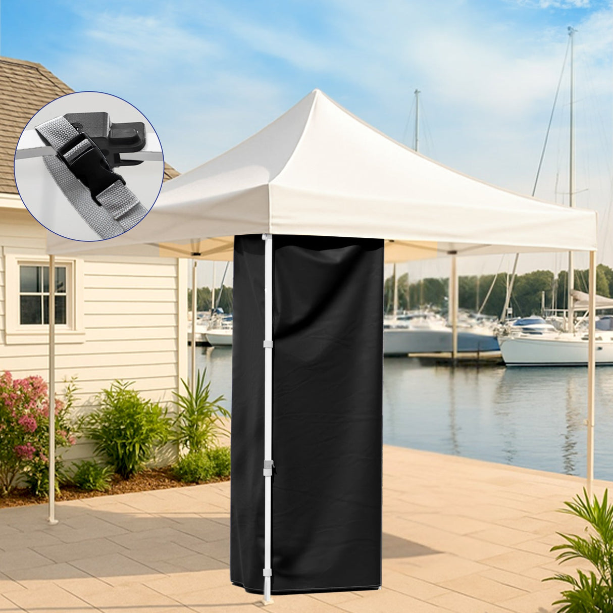 Portable Privacy Tent Hanging Privacy Curtain, Square/Triangular, Black - Eagle Peak Custom Canopy Tent