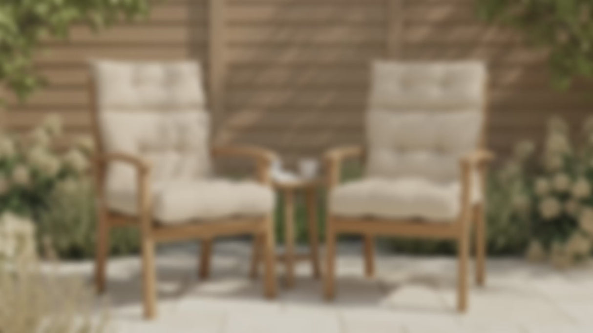 Tufted Outdoor/Indoor High Back Patio Chair Cushion, 2 Pack, 46'' x 22''