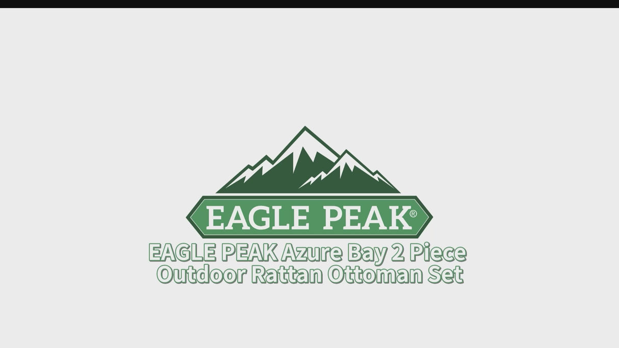 Azure Bay Wicker Outdoor Patio Furniture Set w/Rocking Chairs, 5 Pieces